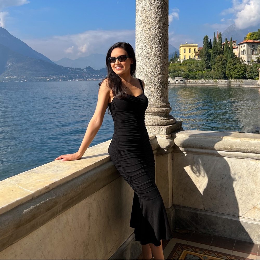 Reformation Ruched Midi Lassi Dress